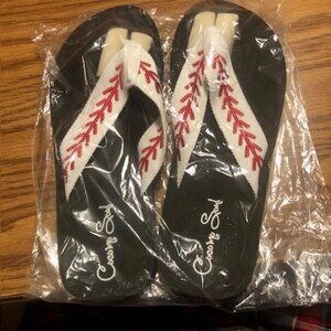 NWT Baseball Flip Flops